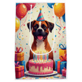 Verjaardagsfeest voor Boxer Medium Cadeauzakje (Achterkant)