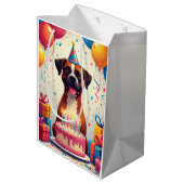 Verjaardagsfeest voor Boxer Medium Cadeauzakje (Achterkant Gekanteld)