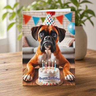 Verjaardagsfeest voor Boxerhond Feestdagen Kaart