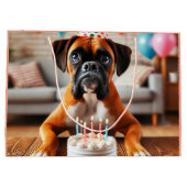 Verjaardagsfeest voor Boxerhond Groot Cadeauzakje (Achterkant)