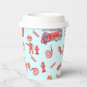 Verjaardagsfeest voor brandweermannen papieren bekers (Achterkant)