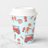 Verjaardagsfeest voor brandweermannen papieren bekers (Voorkant)