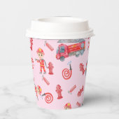 Verjaardagsfeest voor brandweermannen papieren bekers (Achterkant)