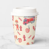 Verjaardagsfeest voor brandweermannen papieren bekers (Achterkant)