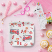 Verjaardagsfeest voor brandweermannen papieren bordje (Feest)