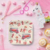 Verjaardagsfeest voor brandweermannen papieren bordje (Feest)