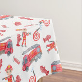 Verjaardagsfeest voor brandweermannen tafelkleed (Voorbeeld)