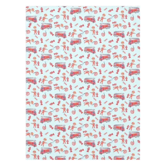 Verjaardagsfeest voor brandweermannen tafelkleed (Voorkant)