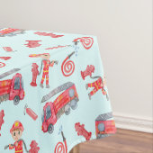 Verjaardagsfeest voor brandweermannen tafelkleed (Voorbeeld)