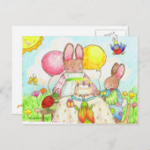 verjaardagsfeest voor bug en bunny uitnodiging briefkaart (Voorkant / Achterkant)