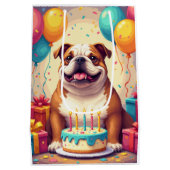 Verjaardagsfeest voor Bulldog Medium Cadeauzakje (Achterkant)