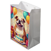 Verjaardagsfeest voor Bulldog Medium Cadeauzakje (Achterkant Gekanteld)