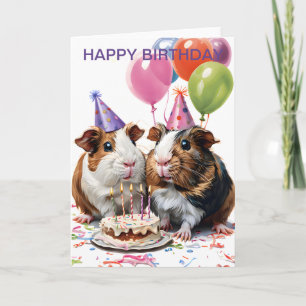 Verjaardagsfeest voor cavia's kaart