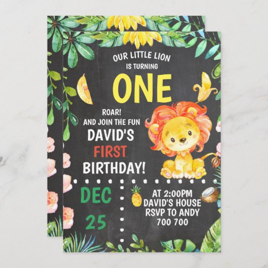 Verjaardagsfeest voor de Leeuwenjongen Kaart (Voorkant / Achterkant)