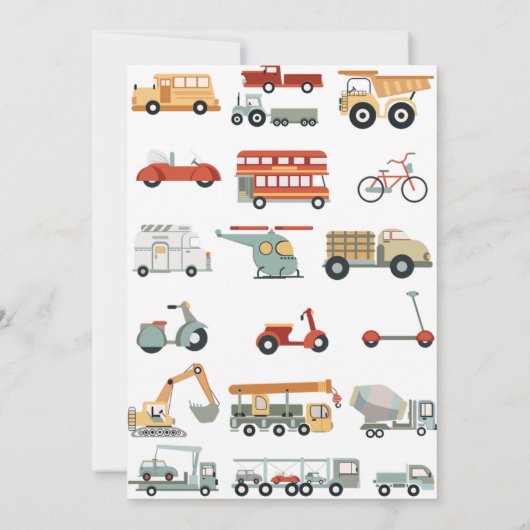 Verjaardagsfeest voor de transportstad kaart (Achterkant)