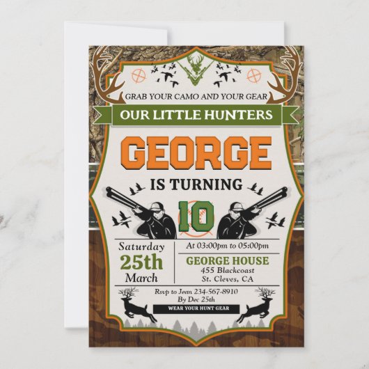 Verjaardagsfeest voor Deer Hunter Kaart (Voorkant)