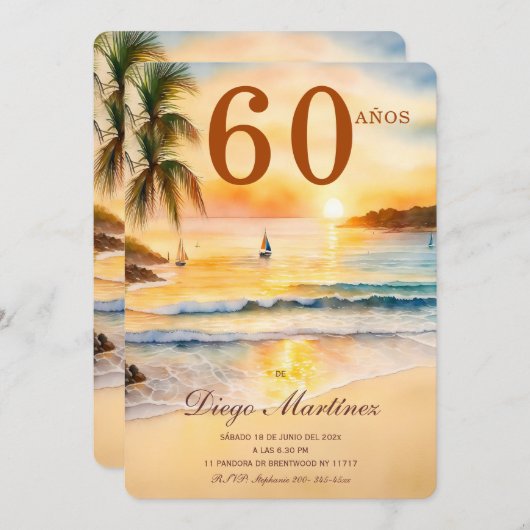 Verjaardagsfeest Voor Een Man Van 60 Jaar Kaart (Voorkant / Achterkant)