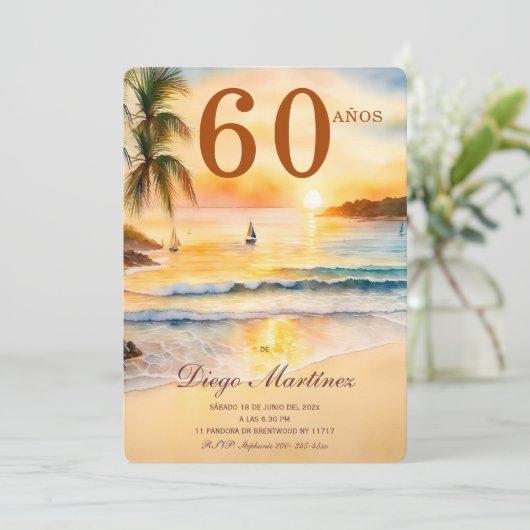 Verjaardagsfeest Voor Een Man Van 60 Jaar Kaart (Staand voorkant)