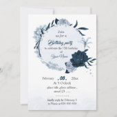 verjaardagsfeest voor elegante marineschool kaart (Voorkant)