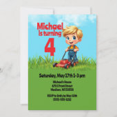 Verjaardagsfeest voor grasmaaiers kaart (Voorkant)