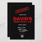 Verjaardagsfeest voor hem uitnodiging met QR-code (Voorkant / Achterkant)
