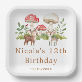 Verjaardagsfeest voor herten in Woodland Papieren Bordje