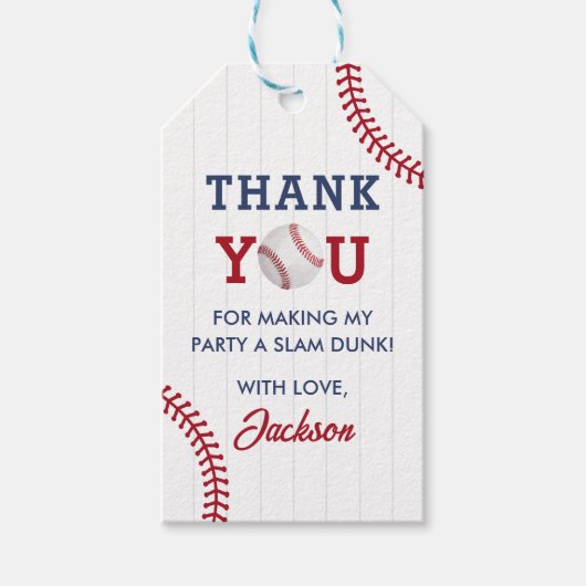 Verjaardagsfeest voor honkbaljongens cadeaulabel (Voorkant)