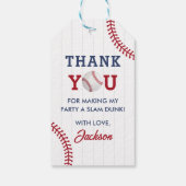 Verjaardagsfeest voor honkbaljongens cadeaulabel (Achterkant)