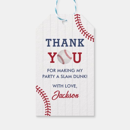 Verjaardagsfeest voor honkbaljongens cadeaulabel (Achterkant)