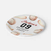 Verjaardagsfeest voor honkbaljongens papieren bordje (Gekanteld)