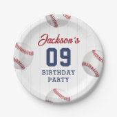 Verjaardagsfeest voor honkbaljongens papieren bordje (Voorkant)