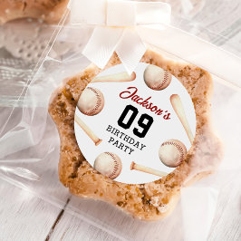 Verjaardagsfeest voor honkbaljongens ronde sticker