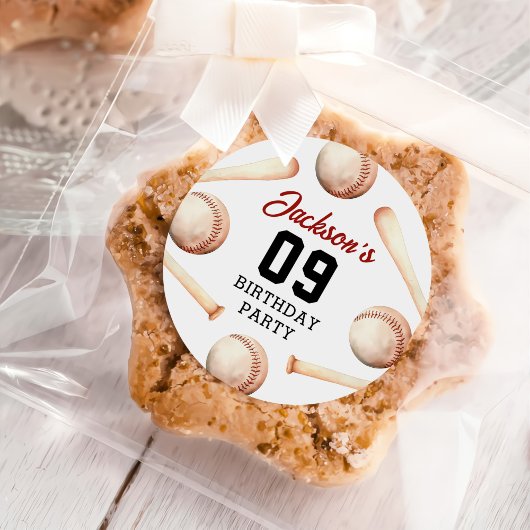 Verjaardagsfeest voor honkbaljongens ronde sticker