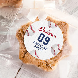 Verjaardagsfeest voor honkbaljongens ronde sticker