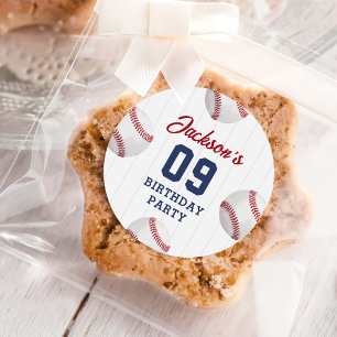 Verjaardagsfeest voor honkbaljongens ronde sticker