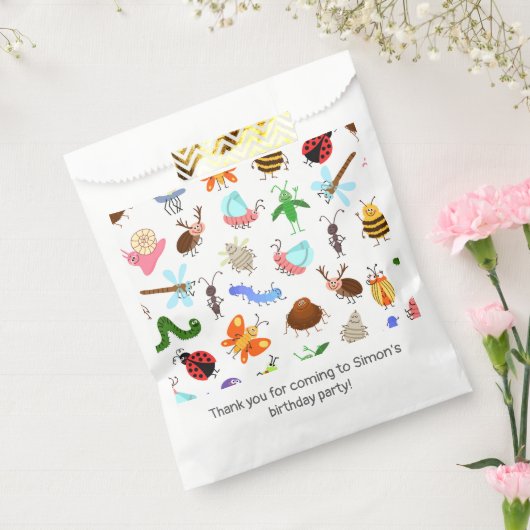 Verjaardagsfeest voor insecten bedankzakje (Gezegeld)