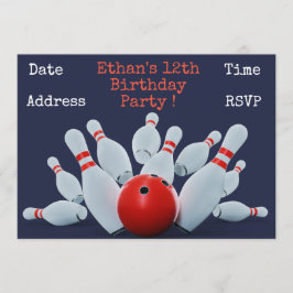 verjaardagsfeest voor jongens in Bowling Kaart