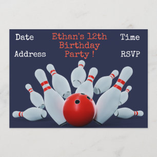 verjaardagsfeest voor jongens in Bowling Kaart