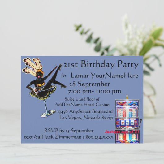Verjaardagsfeest voor jongens in Las Vegas Kaart (Staand voorkant)