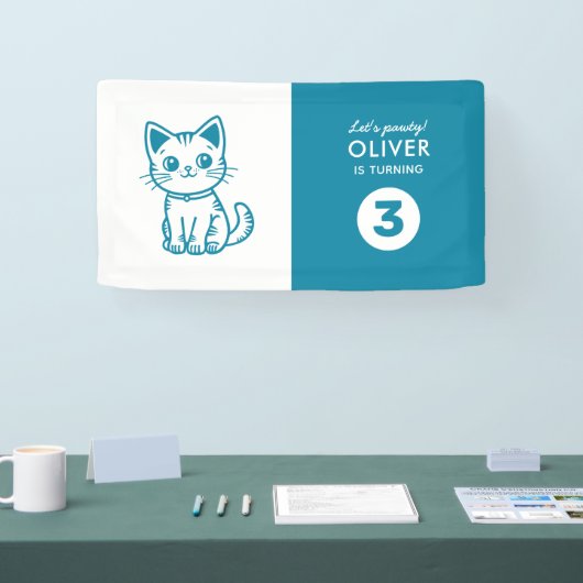 Verjaardagsfeest voor jongens met aangepaste kleur spandoek (Beurs)