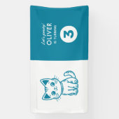 Verjaardagsfeest voor jongens met aangepaste kleur spandoek (Verticaal)