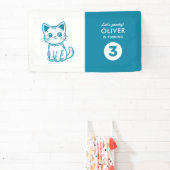 Verjaardagsfeest voor jongens met aangepaste kleur spandoek (Insitu)