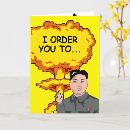 Verjaardagsfeest voor Kim Jong Un Kaart (Gele Bloem)