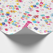 Verjaardagsfeest voor kinderen Aangepaste naam Cadeaupapier (Hoek)