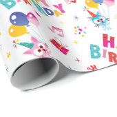 Verjaardagsfeest voor kinderen Aangepaste naam Cadeaupapier (Rol Hoek)