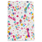 Verjaardagsfeest voor kinderen Aangepaste naam Medium Cadeauzakje (Voorkant)