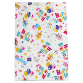 Verjaardagsfeest voor kinderen Aangepaste naam Medium Cadeauzakje (Achterkant)