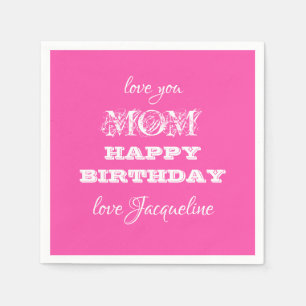 Verjaardagsfeest voor mama Chic Script Naam Schatt Servet