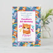Verjaardagsfeest voor Meisje Kittens op Rainbows Aankondiging (Staand voorkant)