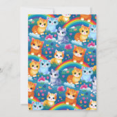 Verjaardagsfeest voor Meisje Kittens op Rainbows Aankondiging (Achterkant)